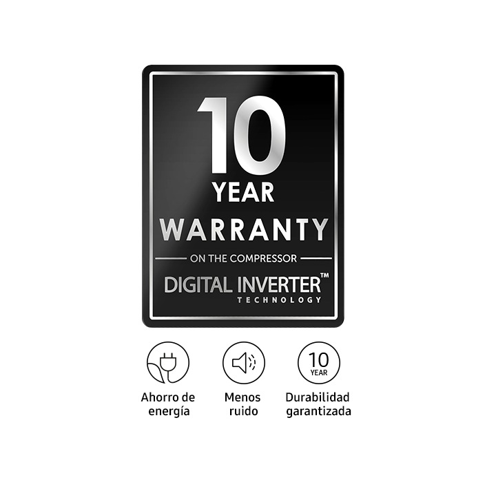 RT6300A provides 10Year Warranty on the compressor for Digital Inverter™ Technology and it also features Energy saving, less noise, undoubtable durability.