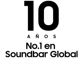 Samsung ocupa el puesto número 1 en ventas de la marca Soundbar durante 10 años (2014-2023) © 2024 Futuresource Consulting Ltd.