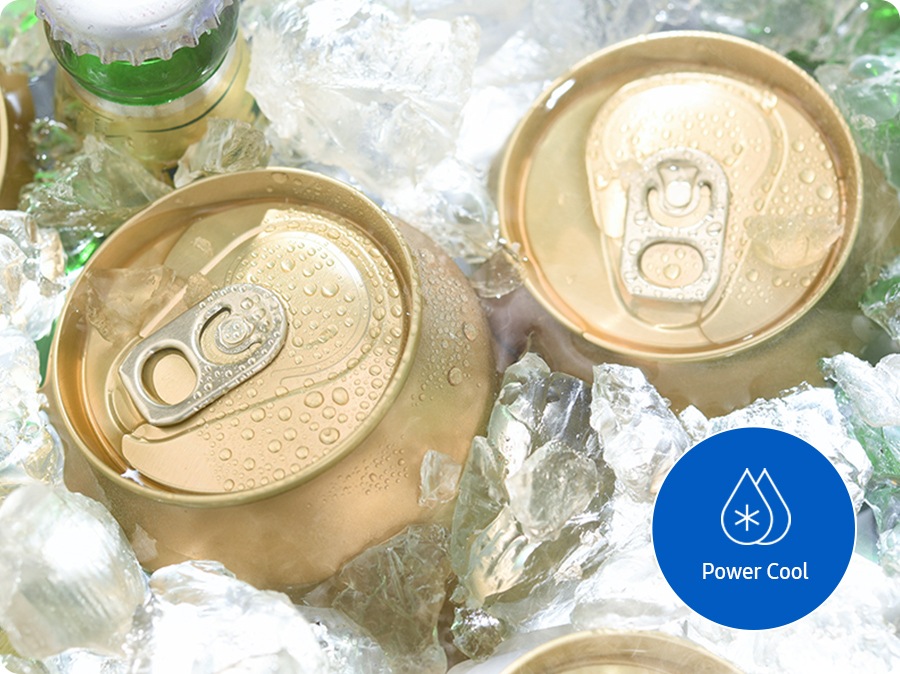 Canned beverages are kept ice cold in a Power Cool mode.