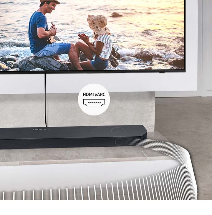 Conexión HDMI eARC de la barra de sonido HW-Q700D
