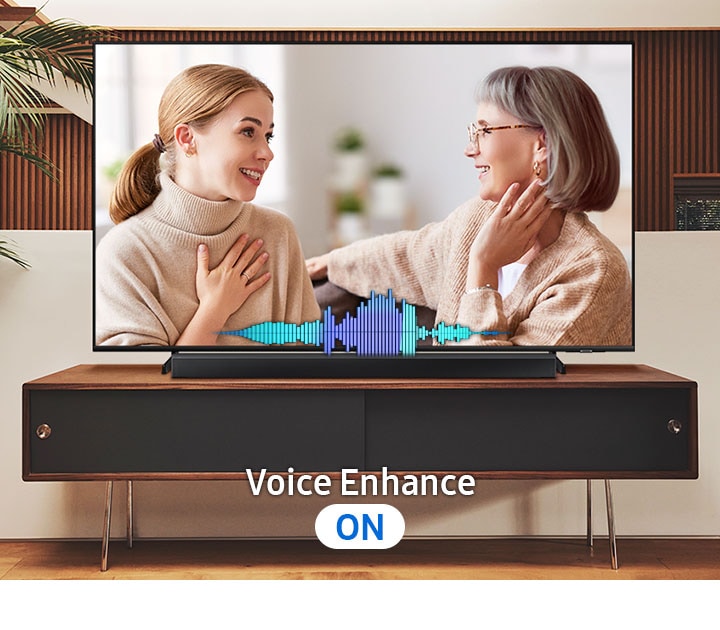La barra enfatiza los diálogos con Voice Enhance activado
