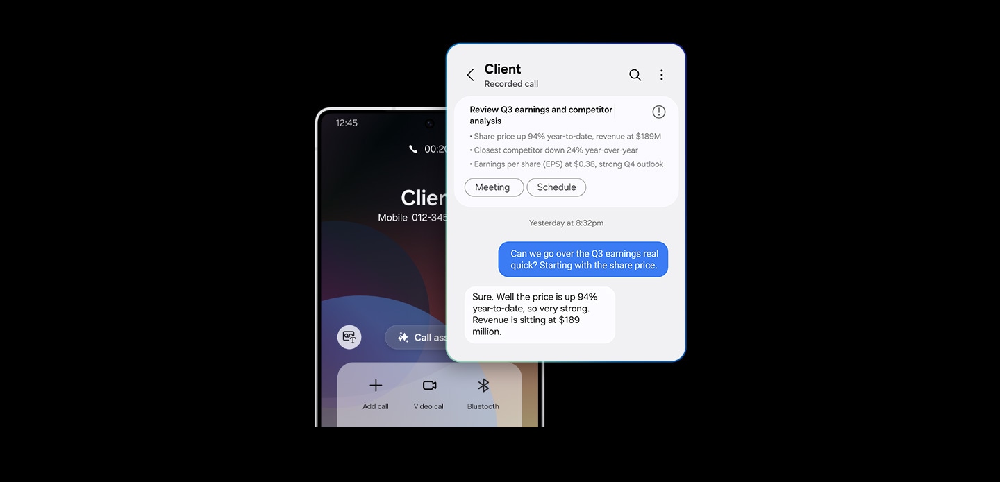 Resumen automático de una llamada en el Galaxy S25 Ultra