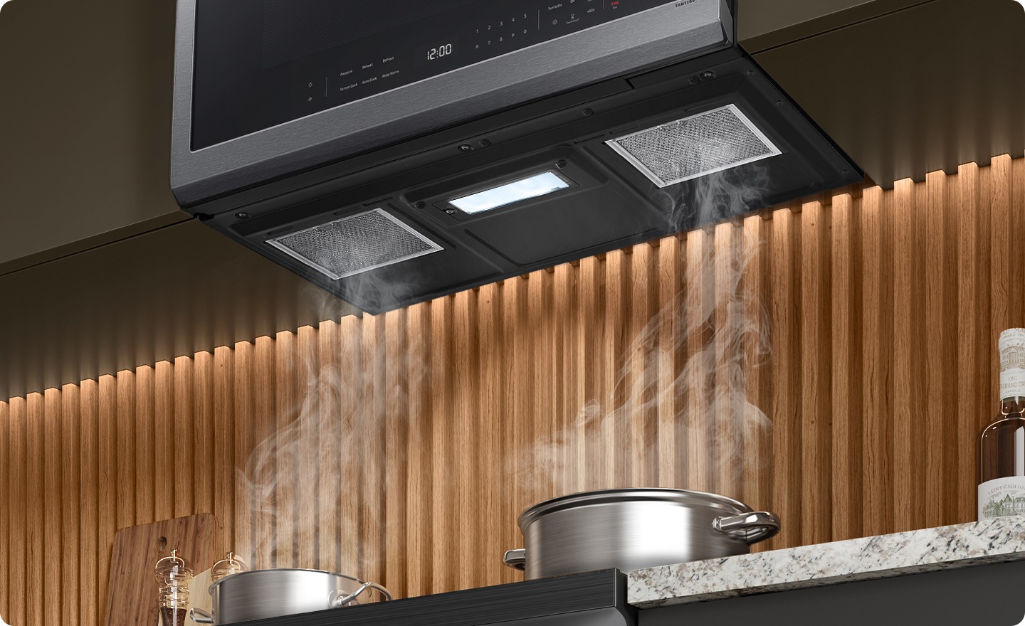 Limpia y refresca el aire de la cocina rápidamente — Power Ventilation (400CFM)