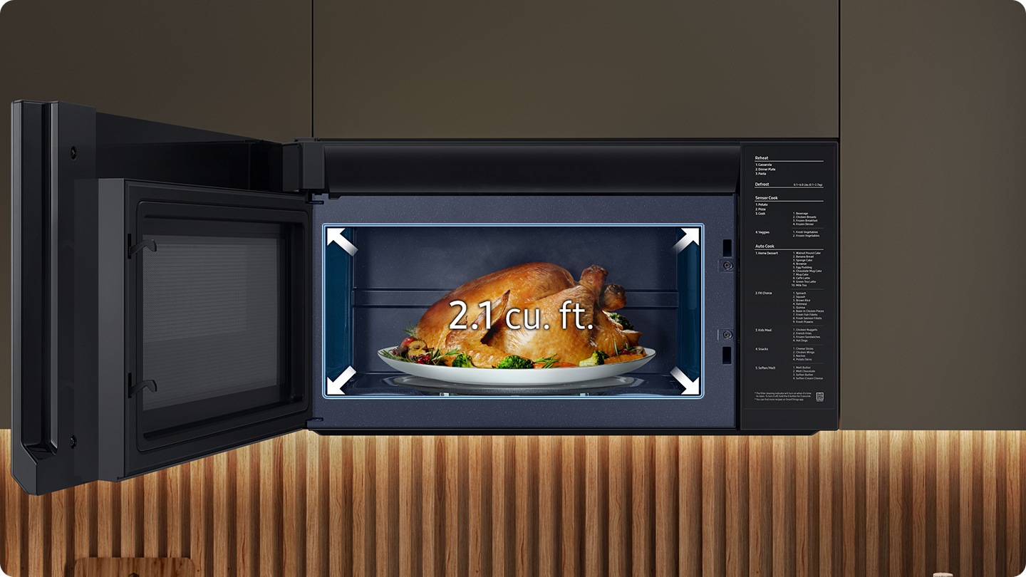 Mucho espacio para cocinar comidas abundantes — 2.1 pies cúbicos Capacidad
