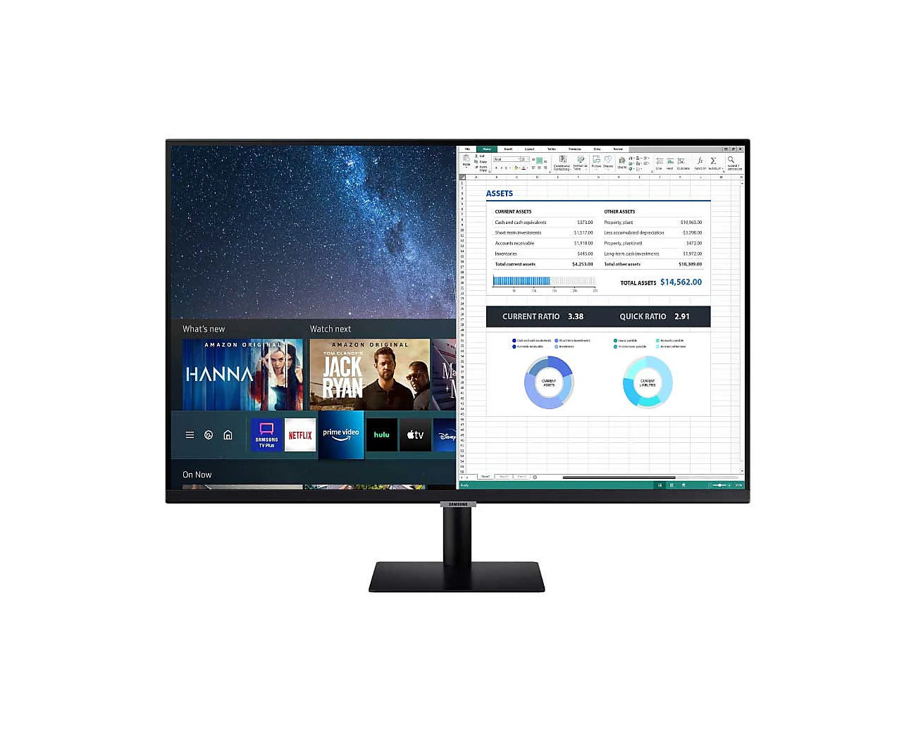 SAMSUNG Monitor inteligente FHD de la serie M50C de 27 pulgadas con  transmisión de TV, 4 ms, 60 Hz, HDMI, HDR10, reloj Netflix,  y más