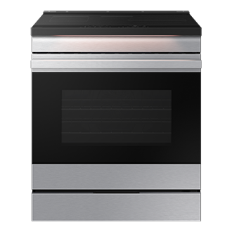 NE9000D Electric Range with  Ambient Edge Lighting Front-Lighting-On Stainless Steel 