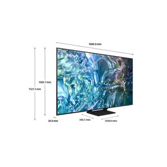 Dimensión del televisor Samsung QLED (1450 x 831 x 25 mm) Q60D con nuevo soporte simple gris