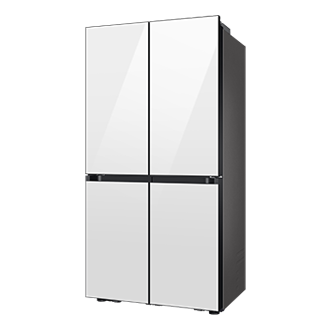BESPOKE RF9000 T Style French Door Refrigerator with Beverage Center™ R-Perspective Clean White 