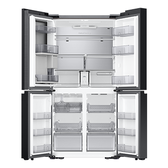 BESPOKE RF9000 T Style French Door Refrigerator with Beverage Center™ Front-Open Clean White 