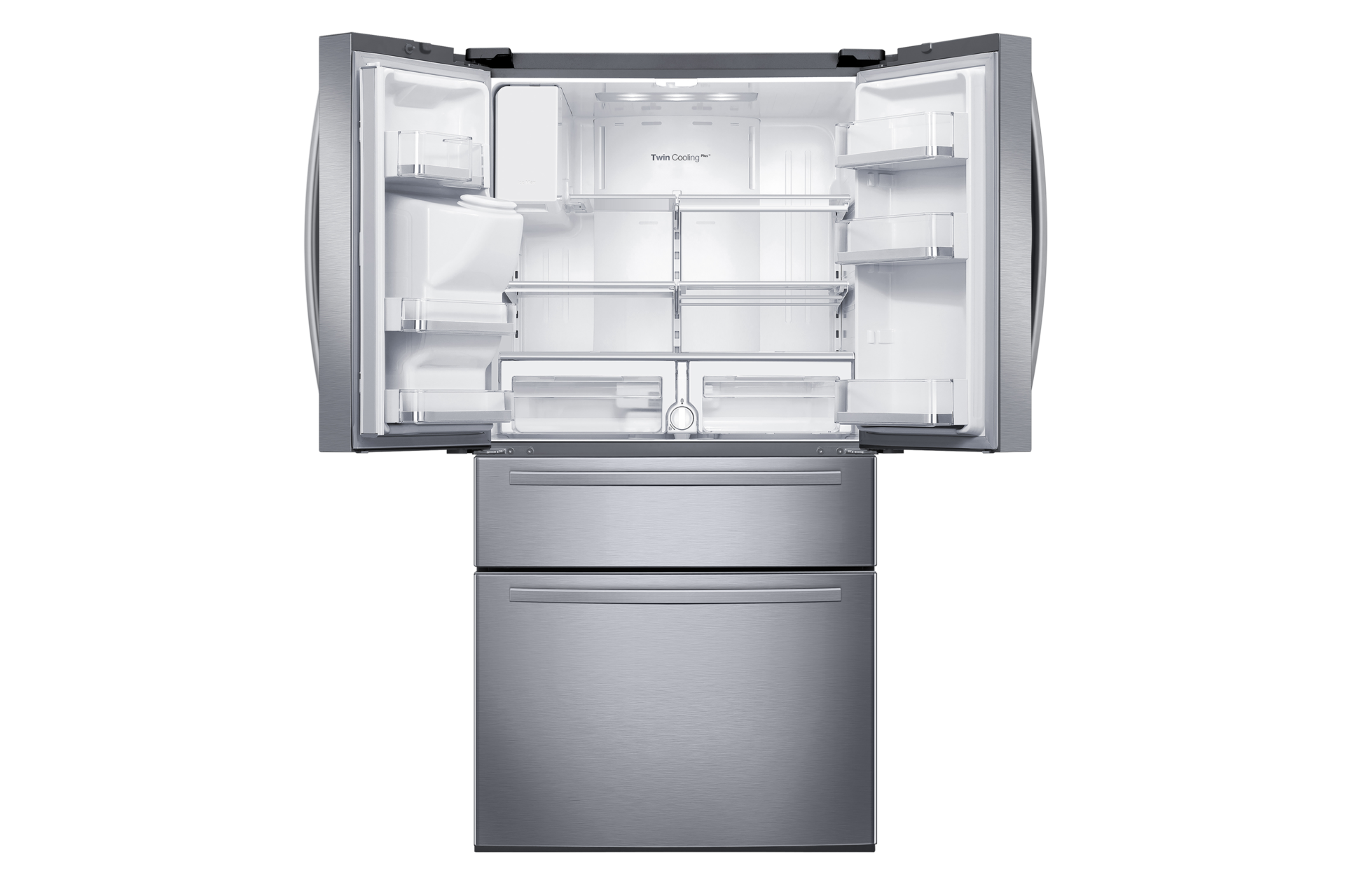 Refrigeradora Samsung Plateado RF25HMIDBSR - Diseño frontal abierto
