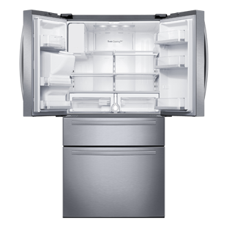 Refrigeradora Samsung Plateado RF25HMIDBSR - Diseño frontal abierto