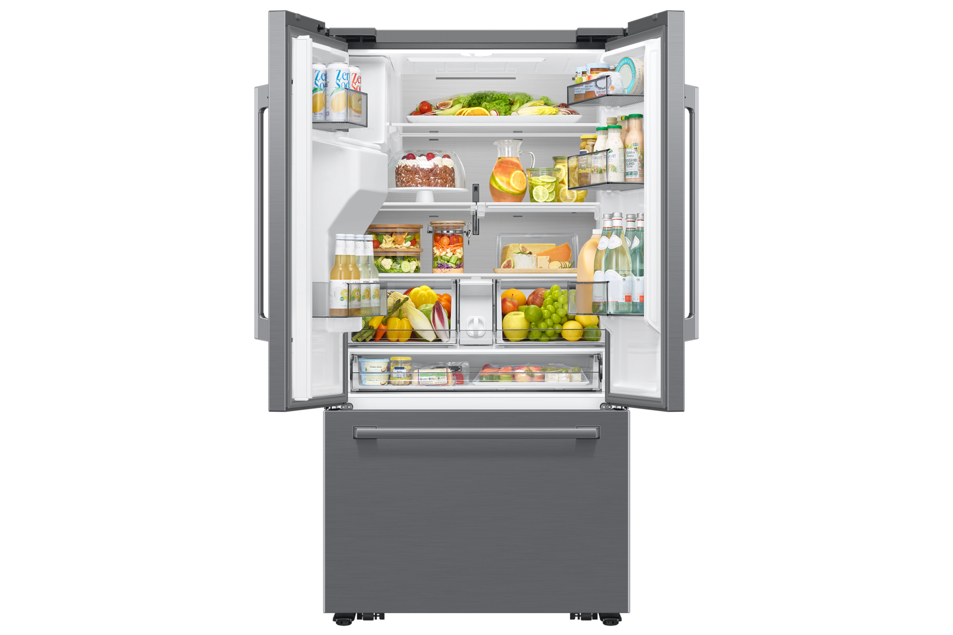 French Door Zero clearance fit with SpaceMax 28.5 cu.ft Front-Open-With-Food Silver 