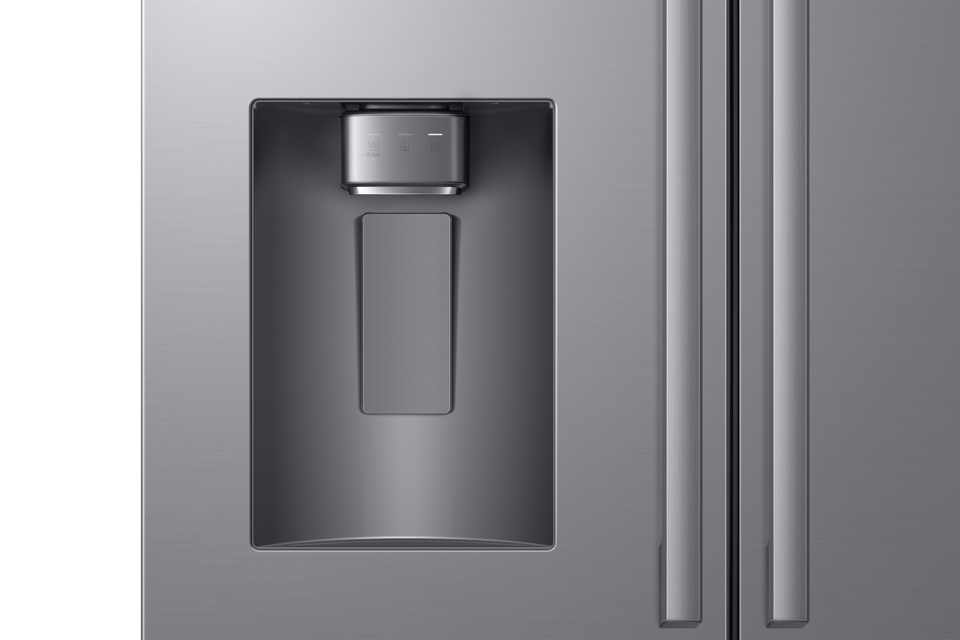 French Door Zero clearance fit with SpaceMax 28.5 cu.ft External-Water-and-ice-Dispenser Silver 