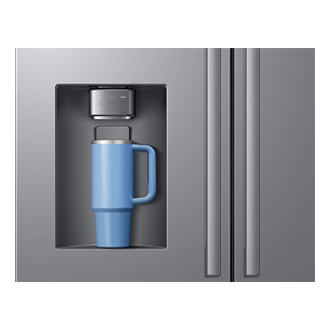 French Door Zero clearance fit with SpaceMax 28.5 cu.ft External-Water-and-ice-Dispenser2 Silver 