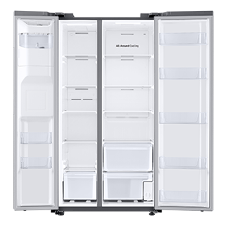 Refrigeradora Samsung RS27T5200S9/ED Gris - Diseño frontal abierto