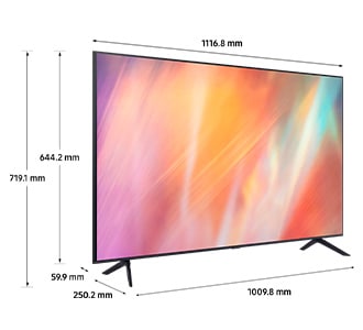 50" AU7000 UHD 4K Smart TV (2021) Gris - Medidas 