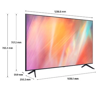 55" AU7000 UHD 4K Smart TV (2021) Gris - Medidas