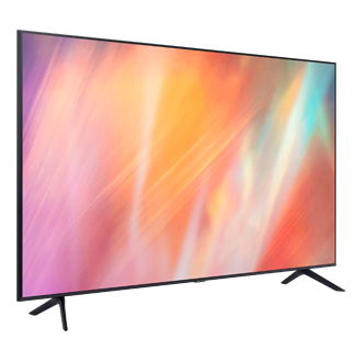 58" AU7000 UHD 4K Smart TV (2021) Gris - Diseño frontal semiperfilado izquierdo