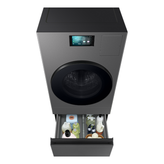 Bespoke AI Laundry Combo All in One Combo 5.3 cu. ft. + 5.3 cu. ft. Front-Pair-Pedestal-Prop Dark Gray 