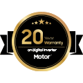 20-year warranty on the motor