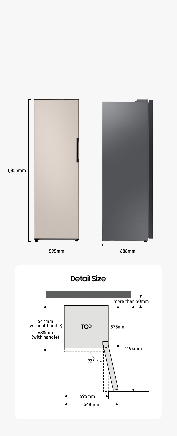 Samsung bespoke refrigerator dimensions new arrivals