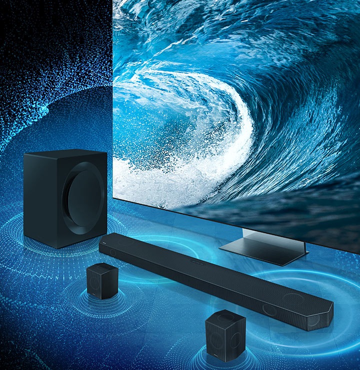 Q-series Soundbar HW-Q990D 11.1.4 ch Black | Samsung Caribbean