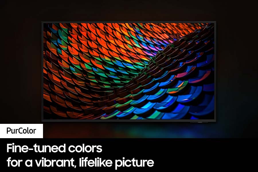 The Samsung Crystal UHD TV displaying picture with a brilliantly colorful design.