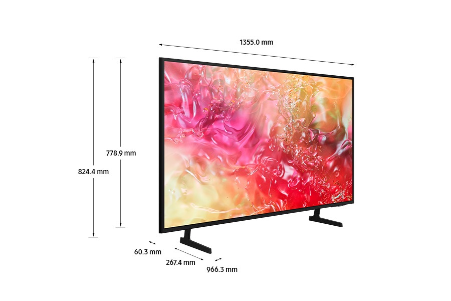 Dimension of Samsung UHD TV(## x ## x ## mm) DU7000 with black feet stand