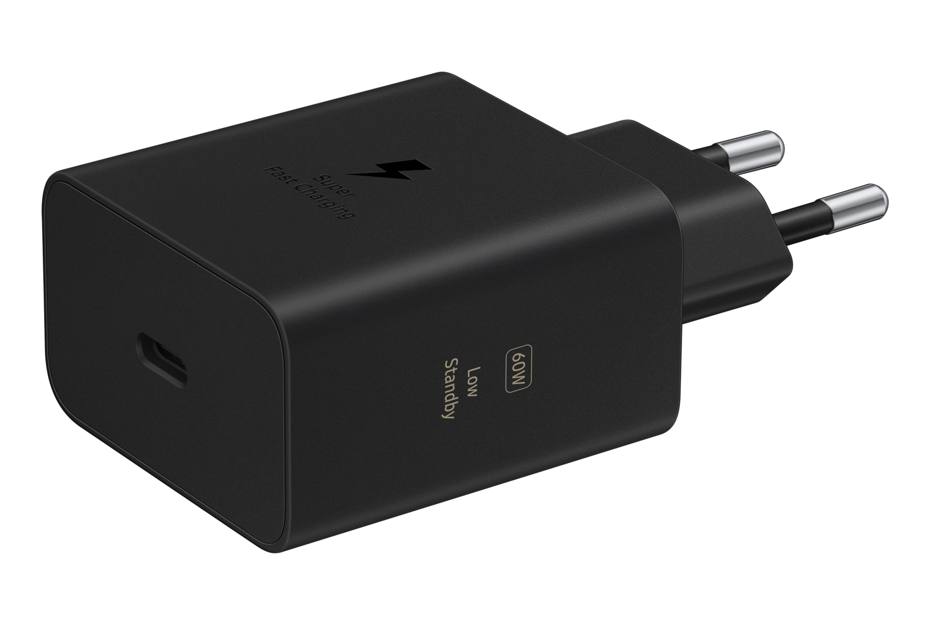 60W Power Adapter (Black) L-Perspective Black 