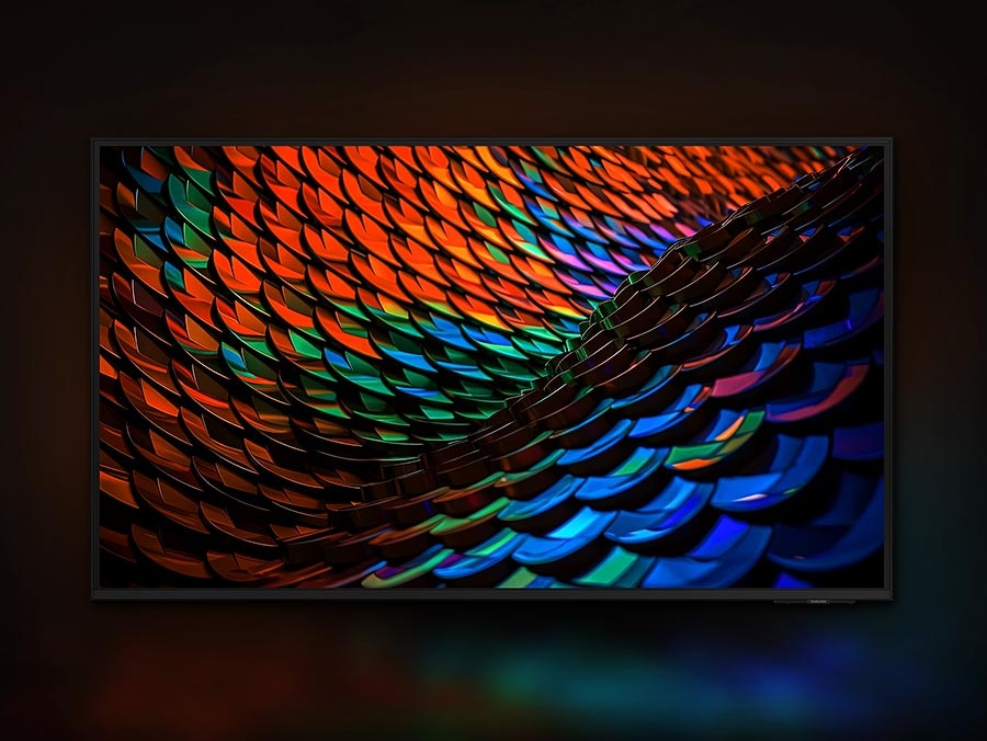 Crystal UHD TV with a brilliantly colorful design displayed.