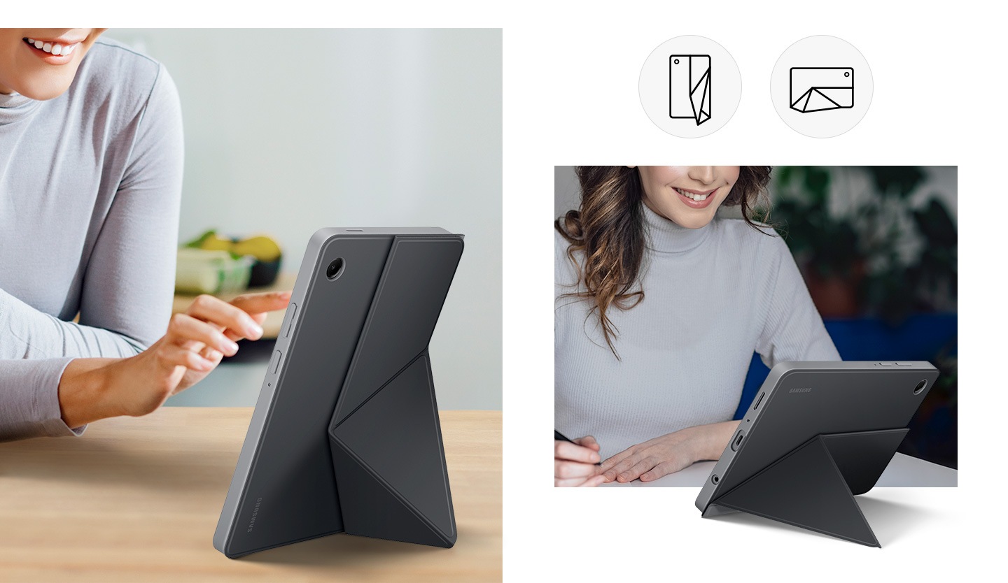 lb feature two ways to stand  twice the freedom  549536989?$FB TYPE A JPG$ - Samsung Galaxy Tab A11 Book Cover
