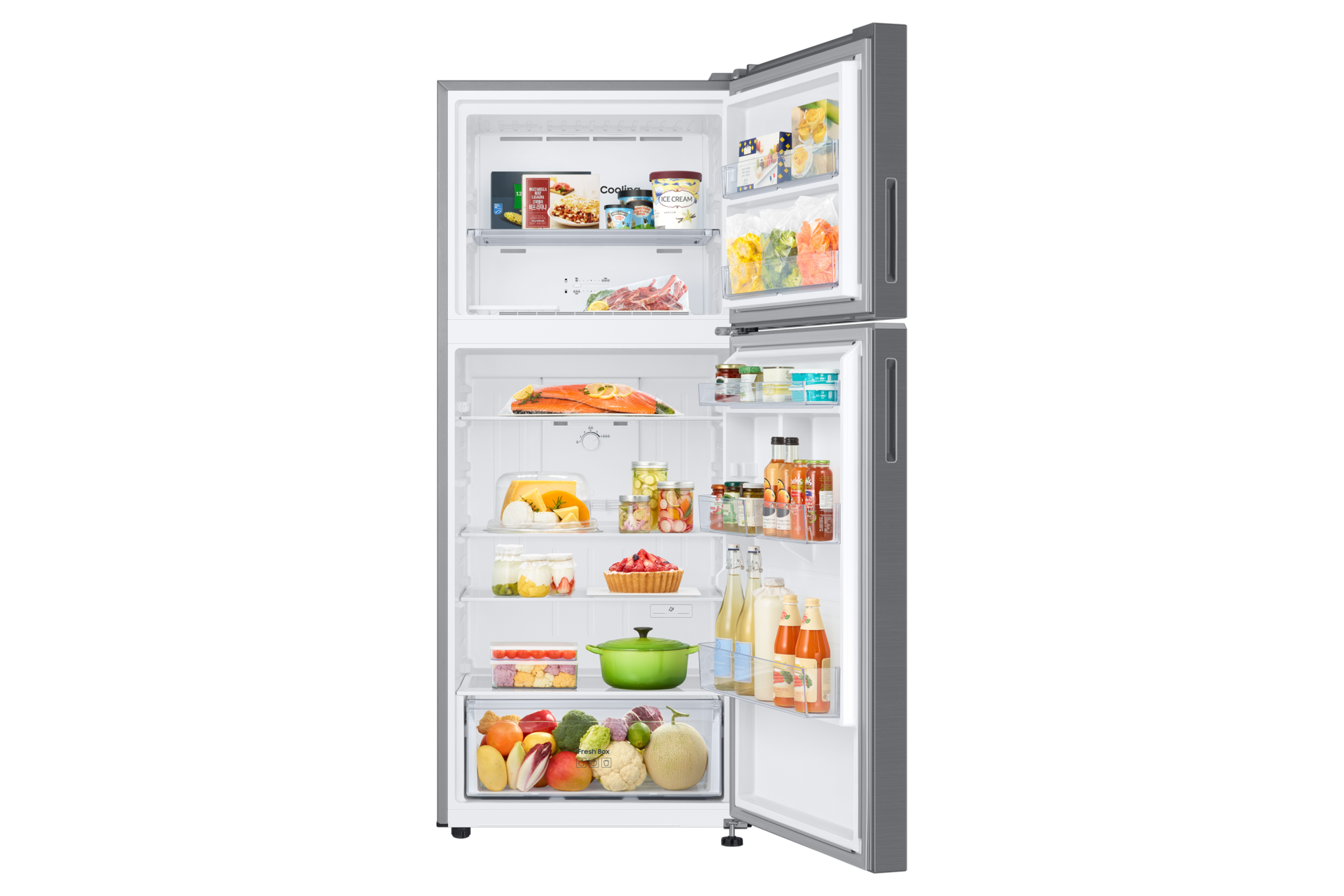 RT6300C Top Mount Freezer Refrigerators with Optimal Fresh+ Front-Open-With-Food Silver 