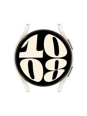 Front side of Watch6 40mm Gold case with clock face