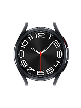 Front side of Watch6 Classic 43mm Black case with clock face