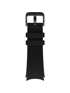 Upper and bottom side of Hybrid eco-leather band black are shown