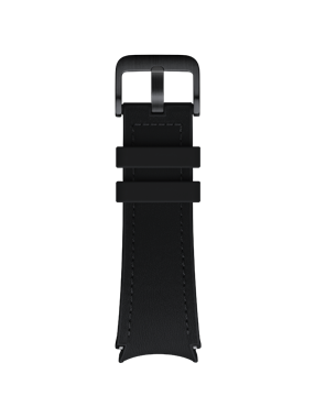 Upper and bottom side of Hybrid Eco-Leather Band Black are shown
