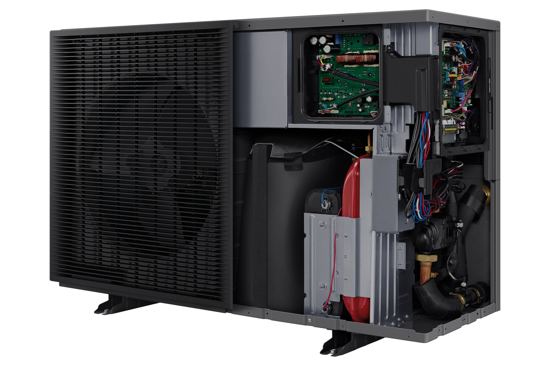 AE6000C EHS R290 MONO with R290 Refrigerant Pump Intergrated R-Perspective-Open Black 
