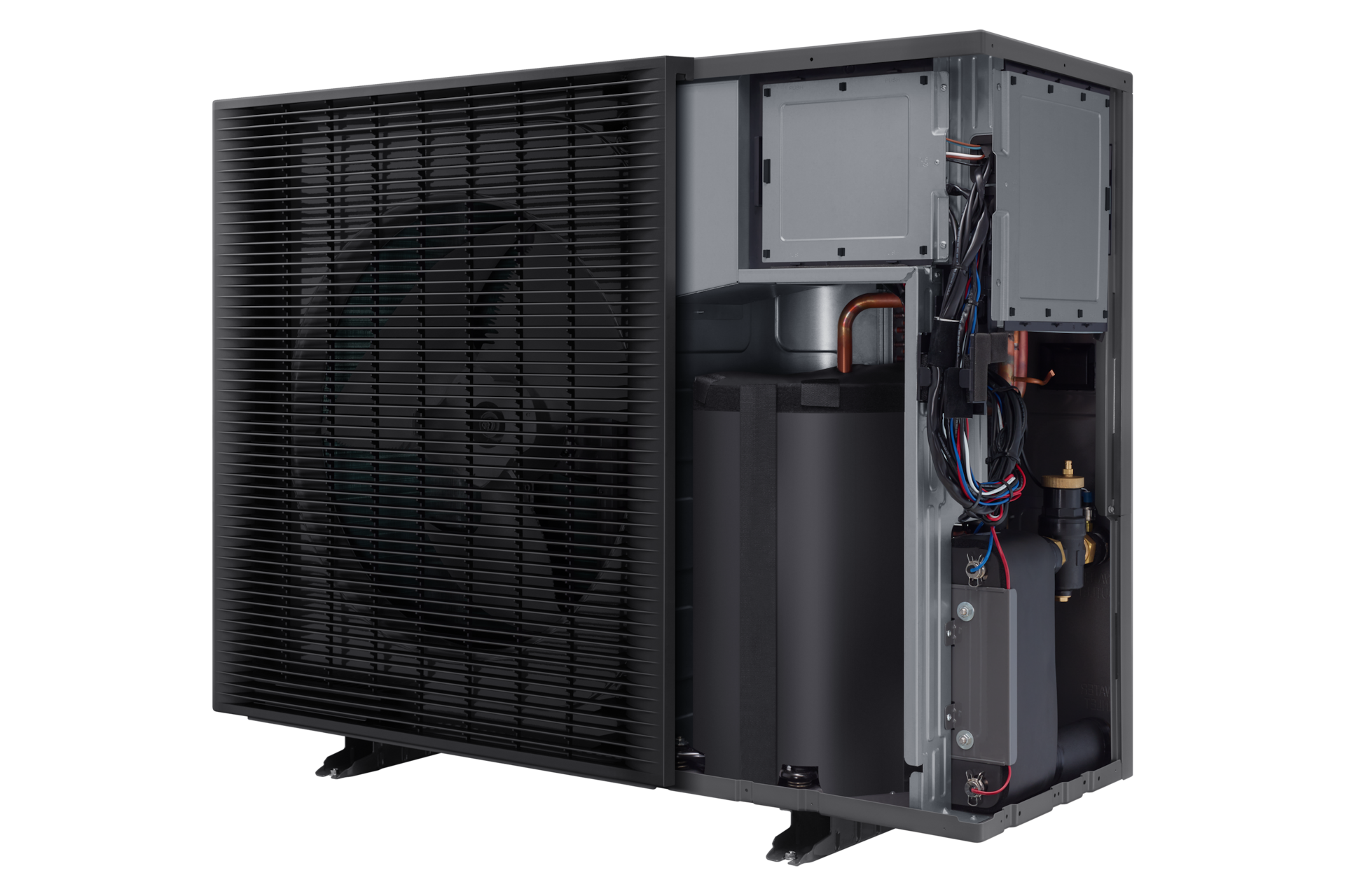 AE6000C EHS R290 MONO with R290 Refrigerant R-Perspective-Open2 Black 