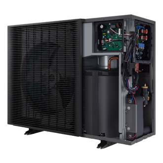 AE6000C EHS R290 MONO with R290 Refrigerant R-Perspective-Open Black 