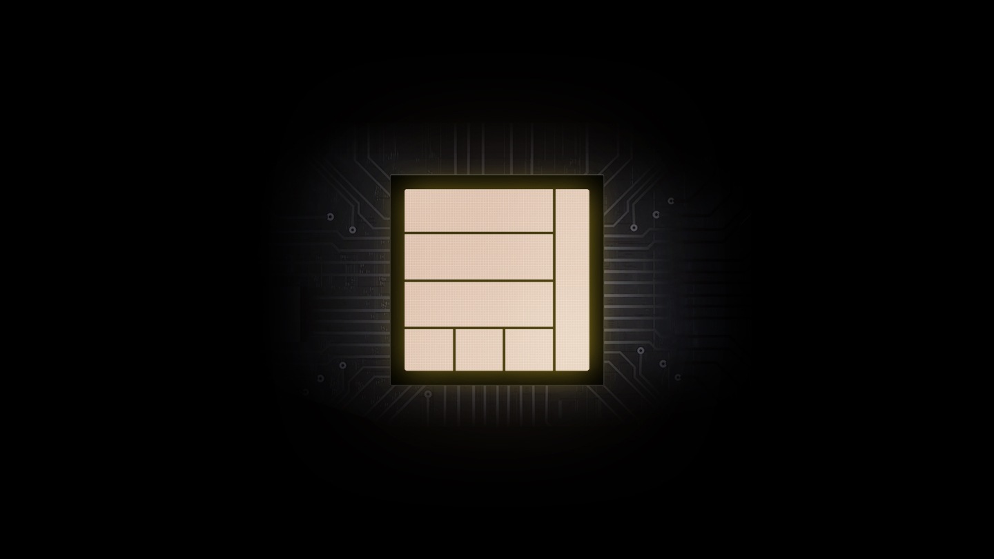 An illustration of a chip providing powerful performance to Galaxy S20 FE.