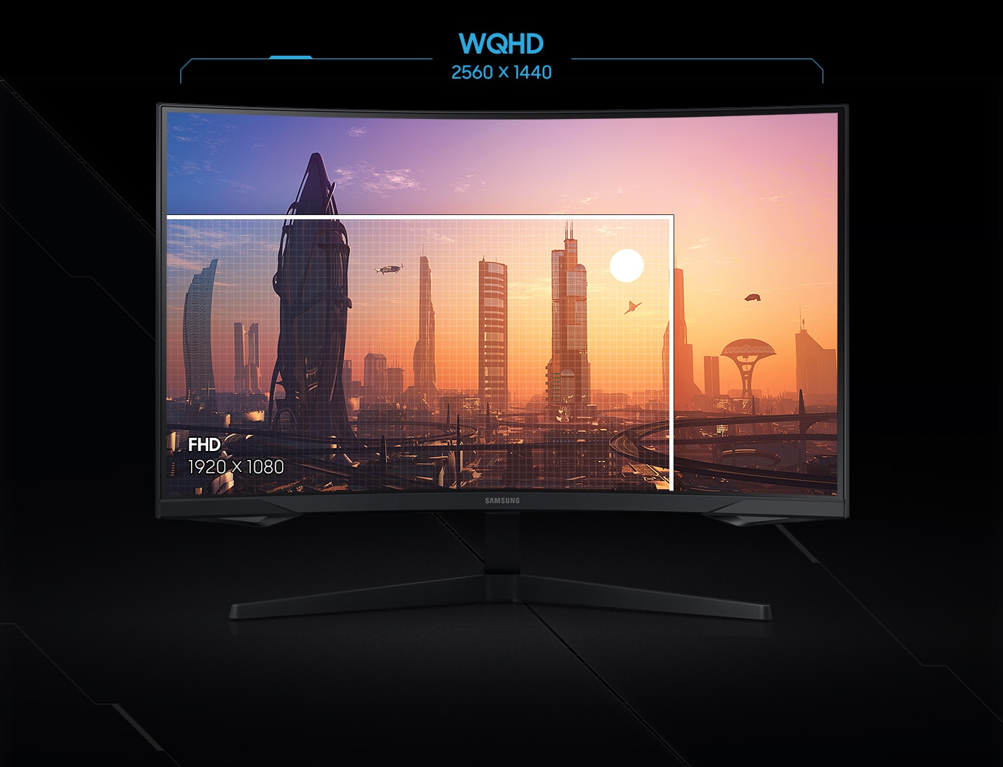 Your gaming world, now astoundingly lifelike. Packing in 1.7 times the pixel density of Full HD, WQHD resolution boasts incredibly detailed, pin-sharp images. Experience a fuller view with more space to take in all the action.