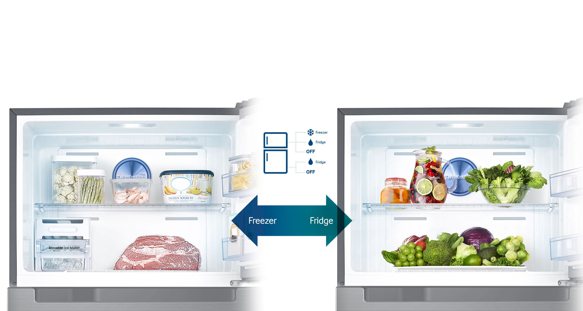 Samsung refrigerator 530 liters A + - silver