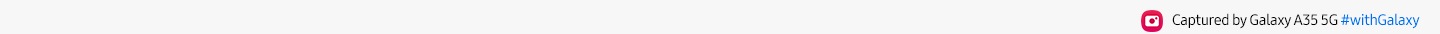 Le texte indique Capturé par le Galaxy A35 5G #withGalaxy.