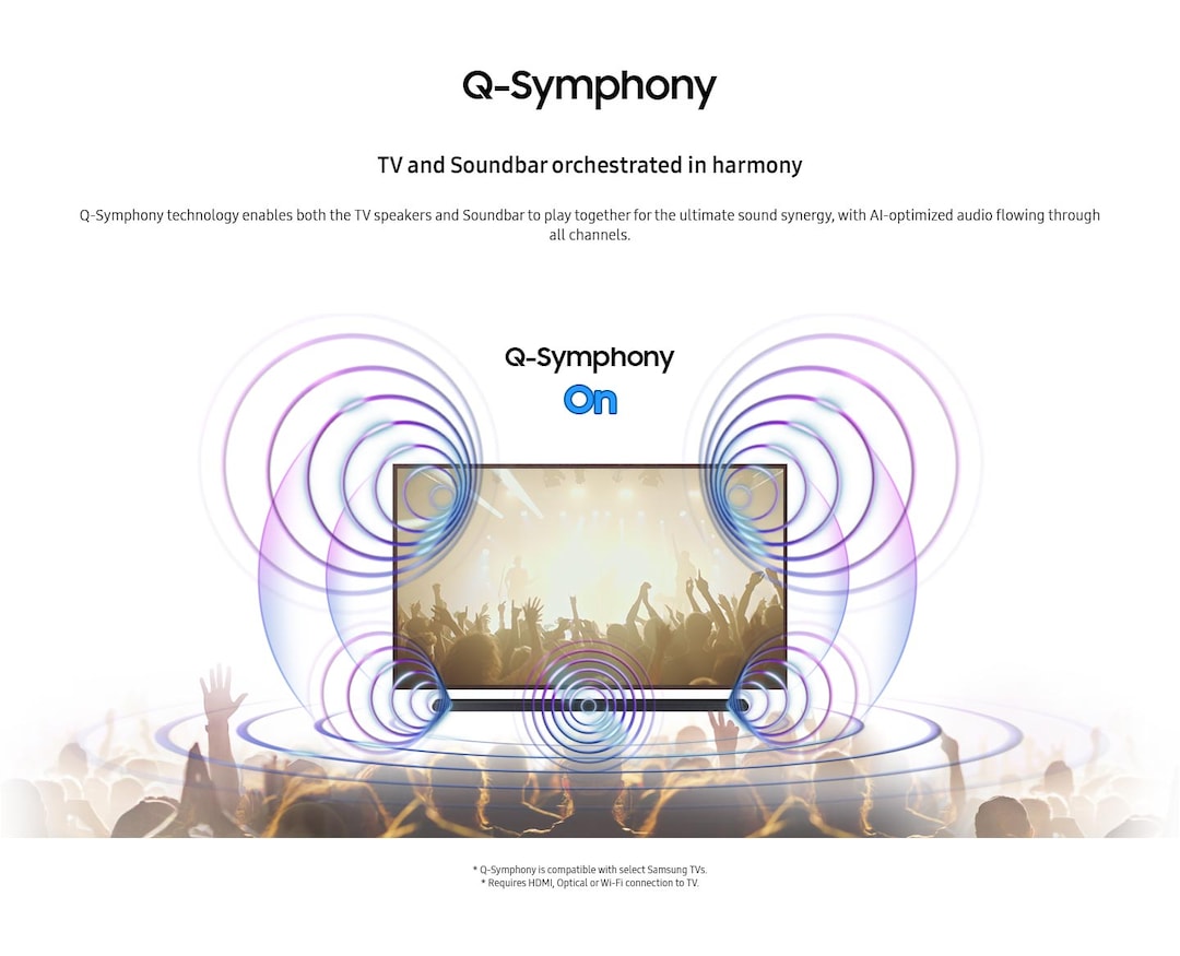 TV y barra de sonido orquestadas en armonía con Q-Symphony