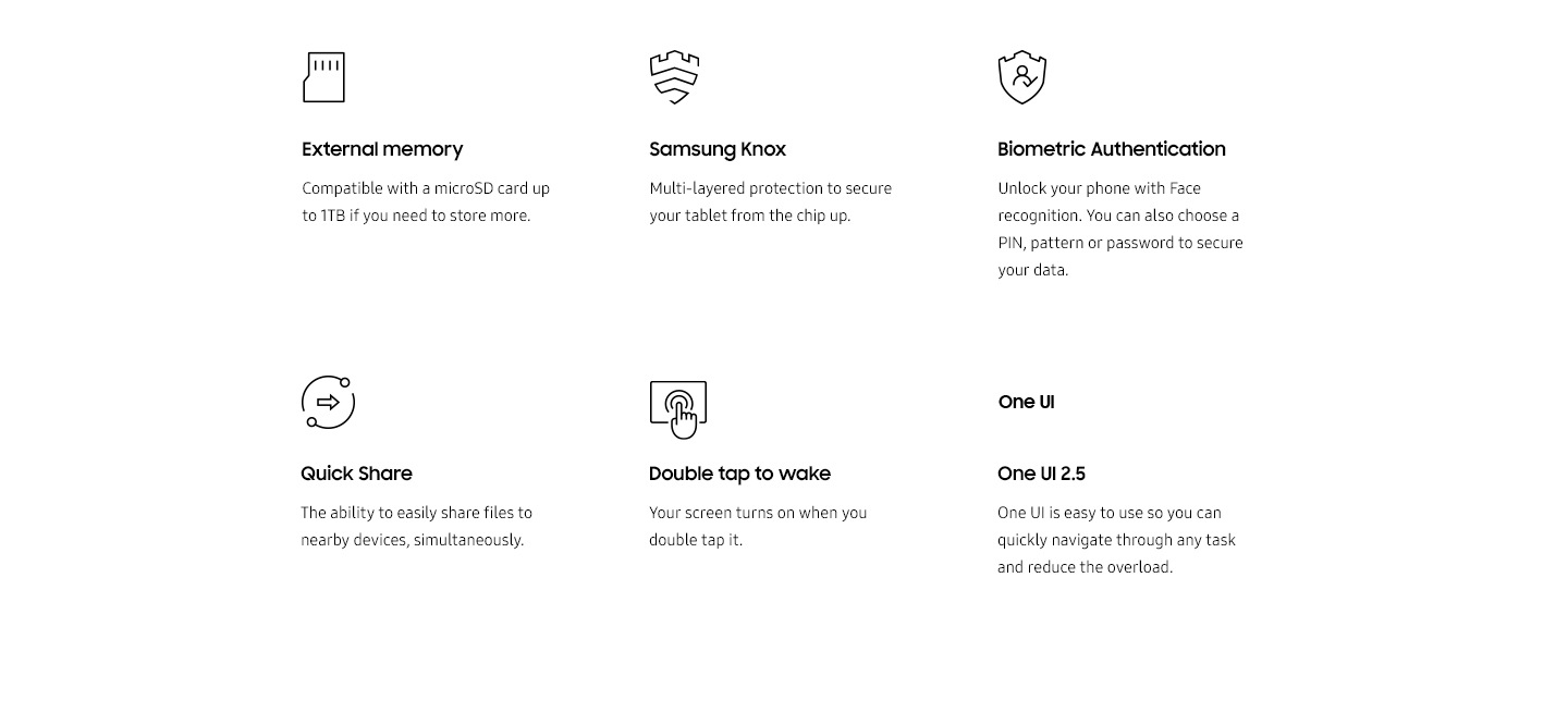 6 features explained: External memory, Samsung Knox, Biometric Authentication, Quick Share, Double tap to wake, One UI 2.5.