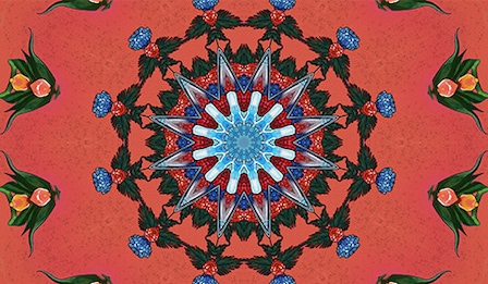A bright, colorful and circular pattern.