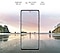 Galaxy A72 seen from the front. A scene of a man standing on a beach at sunset. Brightness 800 nits, Eye Comfort Shield with the SGS logo and Real Smooth.