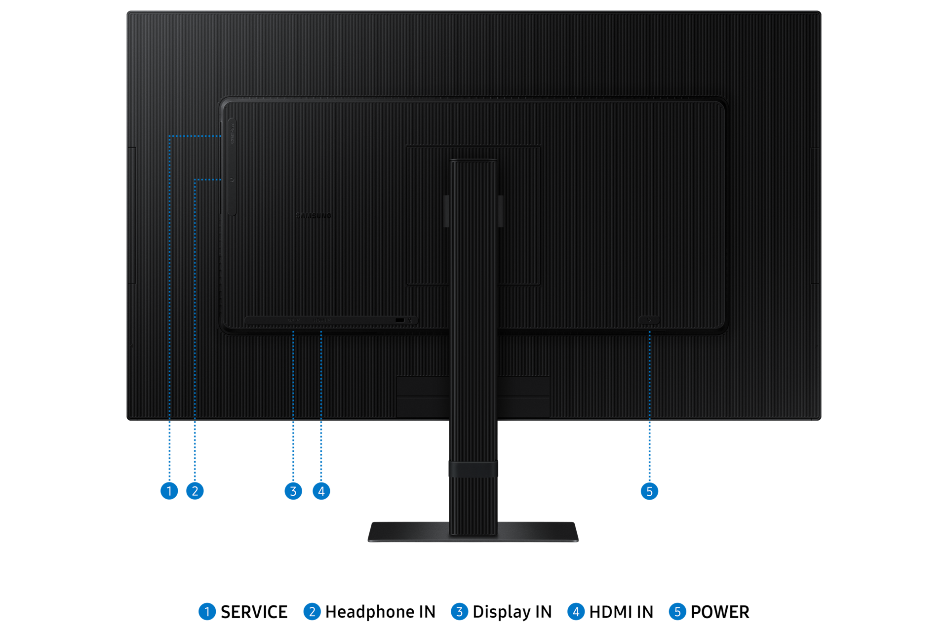 27"/32" ViewFinity S7 S70D UHD Monitor Back Black 