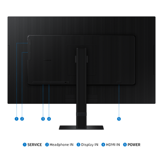 27"/32" ViewFinity S7 S70D UHD Monitor Back Black 