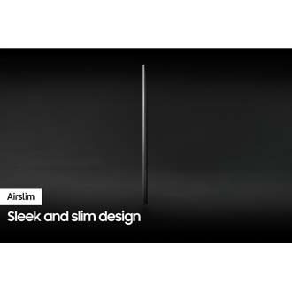 Profile view of QLED TV Q60C shows ultra slim design of QLED TV AirSlim
